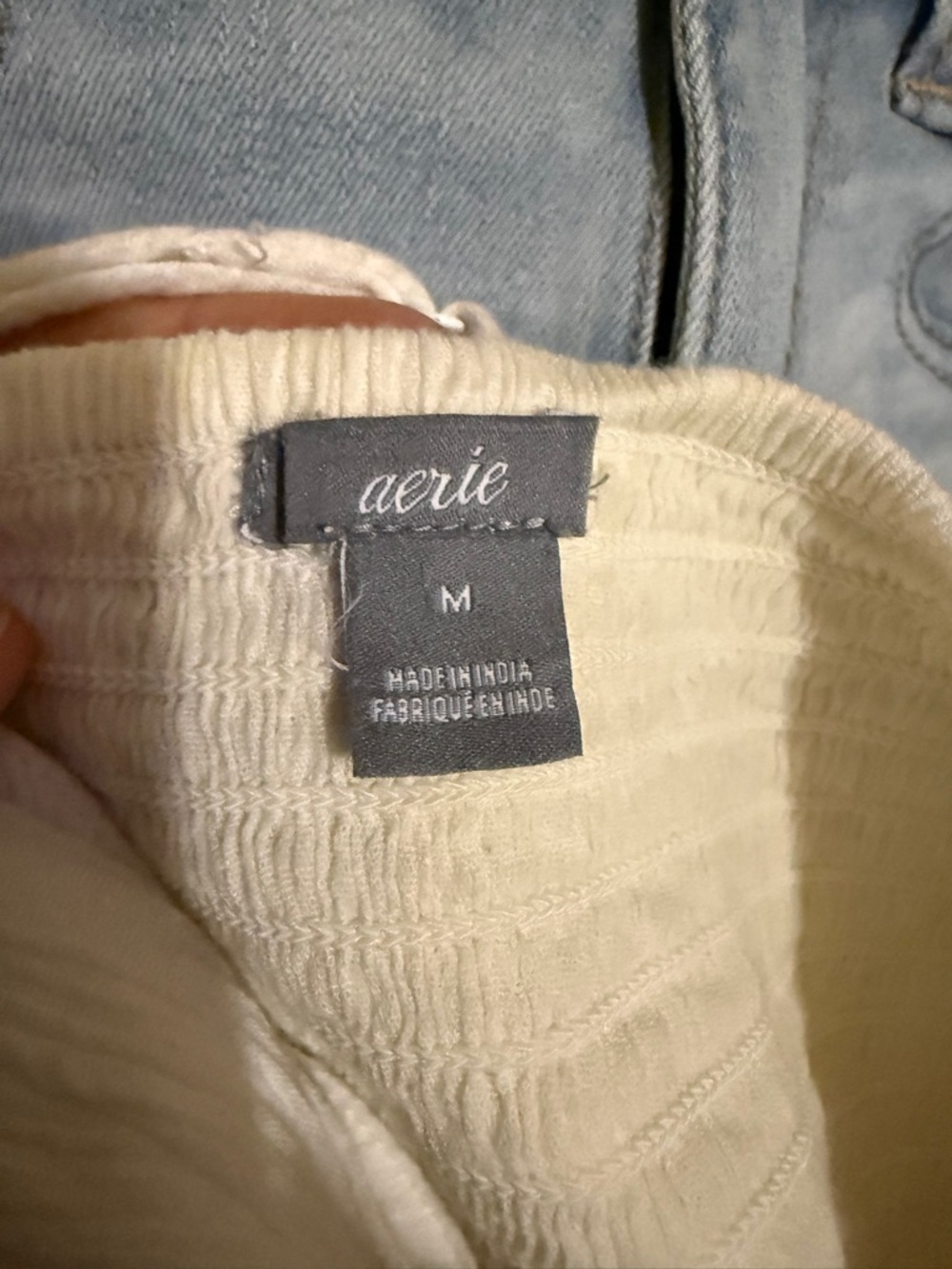 AERIE Cream Textured Romper - Picture 5 of 6